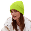 Lime - Side - Beechfield Unisex Adults Original Cuffed Beanie