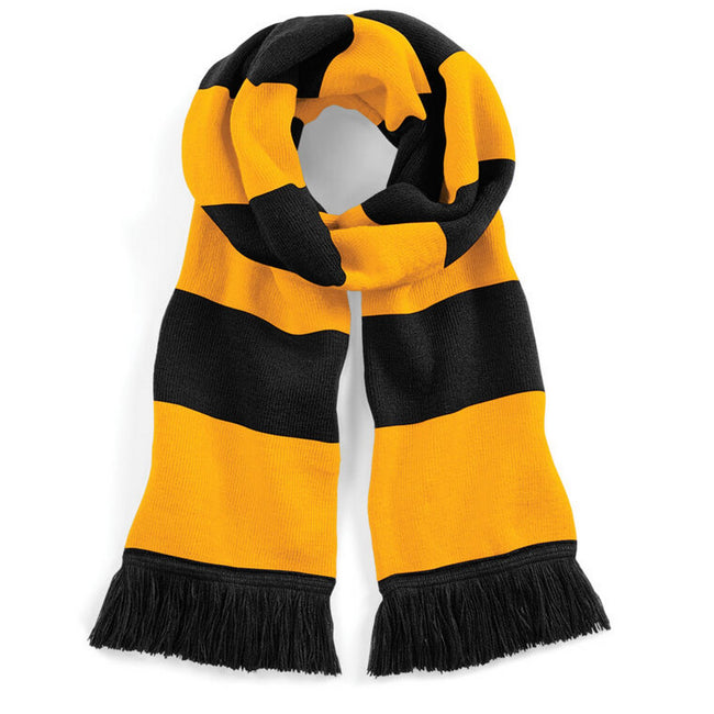 Black-Gold - Front - Beechfield Adults Unisex Varsity Scarf
