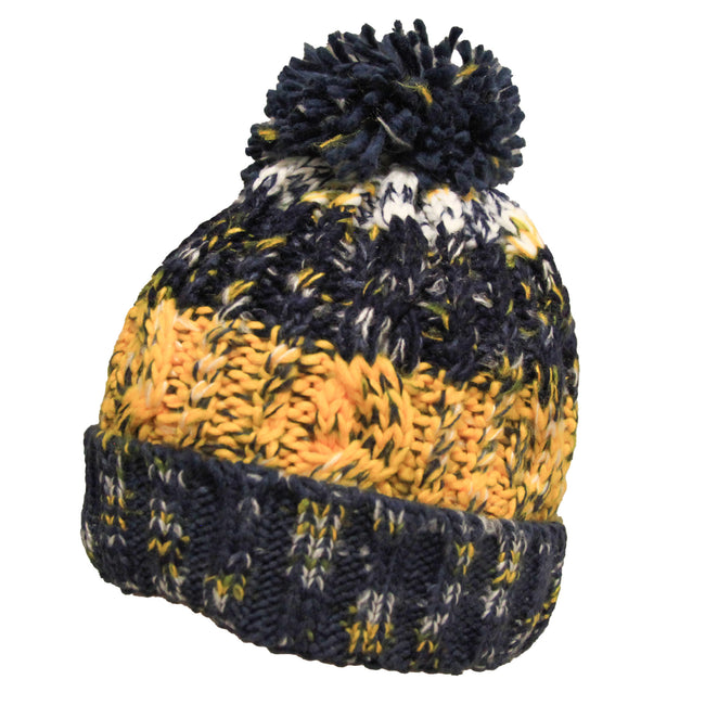 Morning Frost - Side - Beechfield Womens-Ladies Corkscrew Pom Pom Beanie