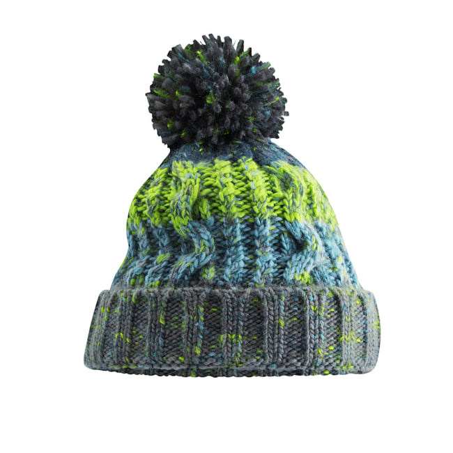 Electric Grey - Back - Beechfield Womens-Ladies Corkscrew Pom Pom Beanie