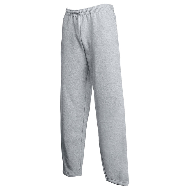 Heather Grey - Front - Fruit Of The Loom Mens Open Hem Jog Pants - Jogging Bottoms
