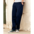 Deep Navy - Back - Fruit Of The Loom Mens Open Hem Jog Pants - Jogging Bottoms