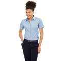 Oxford Blue - Back - Fruit Of The Loom Ladies Lady-Fit Short Sleeve Oxford Shirt