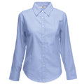 Oxford Blue - Front - Fruit Of The Loom Ladies Lady-Fit Long Sleeve Oxford Shirt