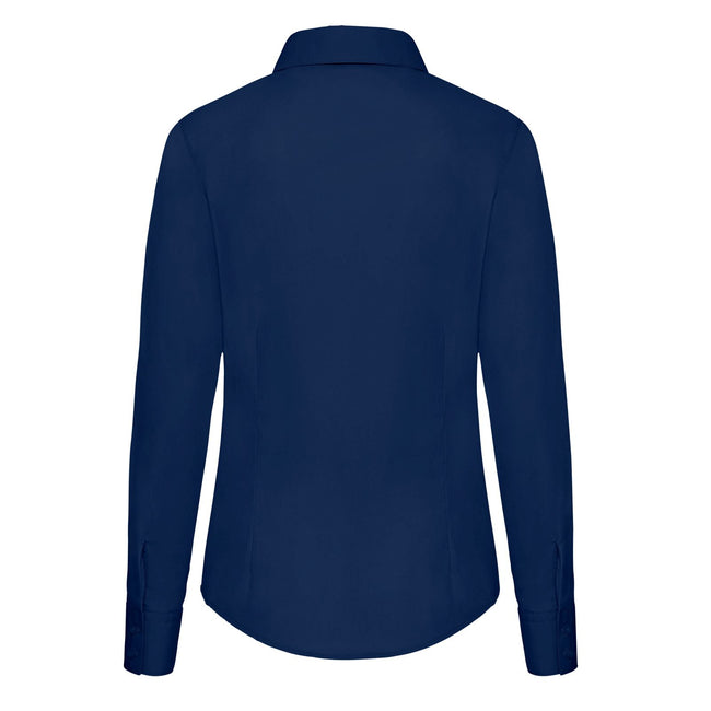 Mid Blue - Lifestyle - Fruit Of The Loom Ladies Lady-Fit Long Sleeve Poplin Shirt