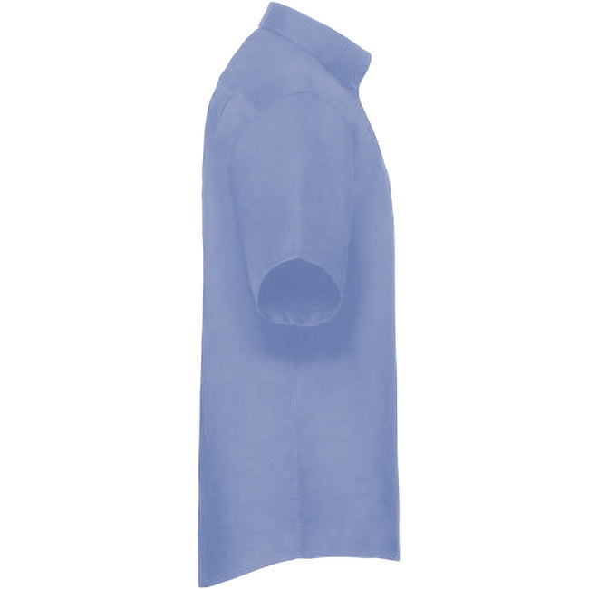 Oxford Blue - Side - Fruit Of The Loom Mens Short Sleeve Oxford Shirt
