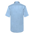 Mid Blue - Back - Fruit Of The Loom Mens Short Sleeve Poplin Shirt