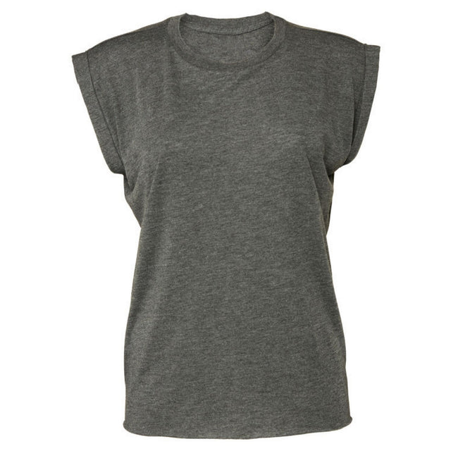 Dark Grey Heather - Front - Bella + Canvas Womens-Ladies Flowy Muscle Tee