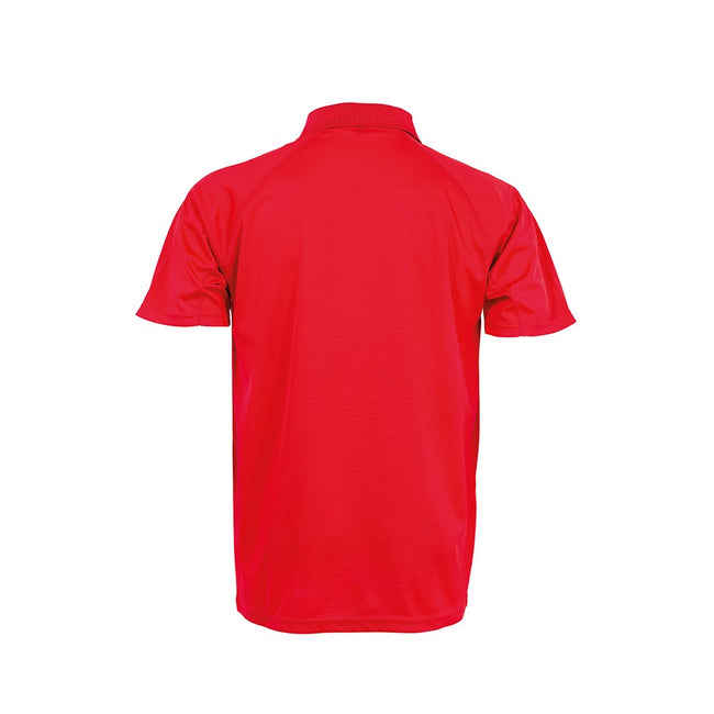 Red - Back - Spiro Impact Mens Performance Aircool Polo T-Shirt