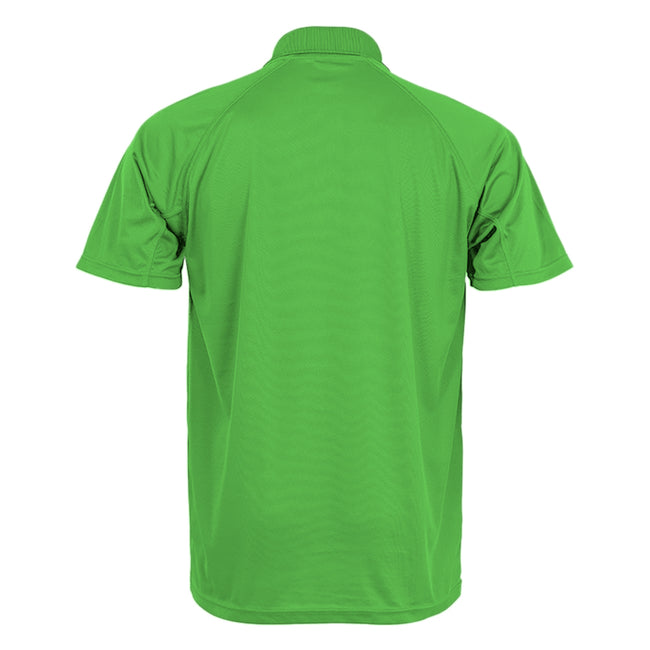 Lime - Back - Spiro Impact Mens Performance Aircool Polo T-Shirt