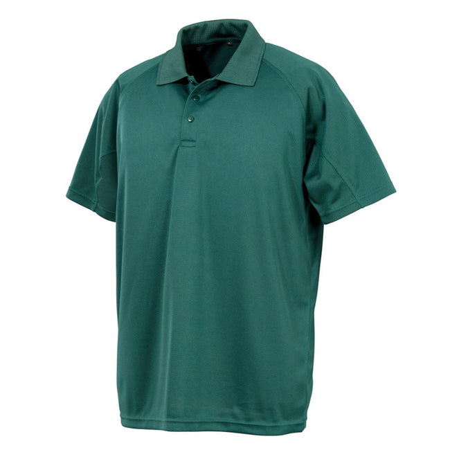 Bottle Green - Front - Spiro Impact Mens Performance Aircool Polo T-Shirt