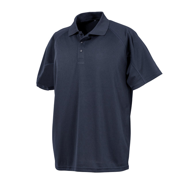 Navy Blue - Front - Spiro Impact Mens Performance Aircool Polo T-Shirt