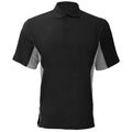 Black-Grey-White - Front - Gamegear® Mens Track Pique Short Sleeve Polo Shirt Top