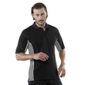 Black-Grey-White - Back - Gamegear® Mens Track Pique Short Sleeve Polo Shirt Top