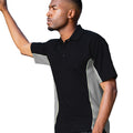 Black-Grey-White - Side - Gamegear® Mens Track Pique Short Sleeve Polo Shirt Top