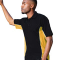 Black-Sun Yellow-White - Side - Gamegear® Mens Track Pique Short Sleeve Polo Shirt Top