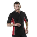 Black-Red-White - Back - Gamegear® Mens Track Pique Short Sleeve Polo Shirt Top