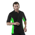 Black-Lime-White - Back - Gamegear® Mens Track Pique Short Sleeve Polo Shirt Top