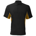 Black-Gold-White - Front - Gamegear® Mens Track Pique Short Sleeve Polo Shirt Top