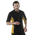 Black-Gold-White - Back - Gamegear® Mens Track Pique Short Sleeve Polo Shirt Top