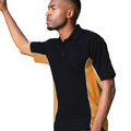 Black-Gold-White - Side - Gamegear® Mens Track Pique Short Sleeve Polo Shirt Top