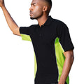 Black-Lime-White - Side - Gamegear® Mens Track Pique Short Sleeve Polo Shirt Top