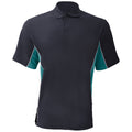 Navy- Turqoise - Front - Gamegear® Mens Track Pique Short Sleeve Polo Shirt Top