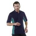 Navy- Turqoise - Back - Gamegear® Mens Track Pique Short Sleeve Polo Shirt Top