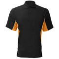 Black-Orange-White - Front - Gamegear® Mens Track Pique Short Sleeve Polo Shirt Top