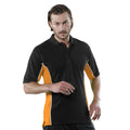 Black-Orange-White - Back - Gamegear® Mens Track Pique Short Sleeve Polo Shirt Top