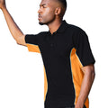 Black-Orange-White - Side - Gamegear® Mens Track Pique Short Sleeve Polo Shirt Top