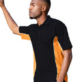 Black-Orange-White - Side - Gamegear® Mens Track Pique Short Sleeve Polo Shirt Top