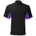 Black-Purple-White - Front - Gamegear® Mens Track Pique Short Sleeve Polo Shirt Top