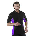 Black-Purple-White - Back - Gamegear® Mens Track Pique Short Sleeve Polo Shirt Top