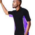 Black-Purple-White - Side - Gamegear® Mens Track Pique Short Sleeve Polo Shirt Top