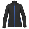 Black- Azure Blue - Front - Stormtech Womens-Ladies Orbiter Softshell Jacket