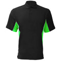 Black-Lime-White - Front - Gamegear® Mens Track Pique Short Sleeve Polo Shirt Top