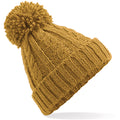 Mustard - Back - Beechfield Unsiex Adults Cable Knit Melange Beanie