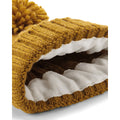 Mustard - Side - Beechfield Unsiex Adults Cable Knit Melange Beanie