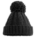 Black - Front - Beechfield Unsiex Adults Cable Knit Melange Beanie
