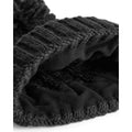 Black - Side - Beechfield Unsiex Adults Cable Knit Melange Beanie