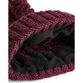 Burgundy - Side - Beechfield Unsiex Adults Cable Knit Melange Beanie