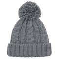 Light Grey - Front - Beechfield Unsiex Adults Cable Knit Melange Beanie