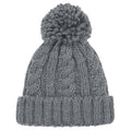 Light Grey - Front - Beechfield Unsiex Adults Cable Knit Melange Beanie