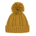 Mustard - Front - Beechfield Unsiex Adults Cable Knit Melange Beanie