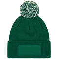 Bottle Green-Off White - Back - Beechfield Unisex Adults Snowstar Printers Beanie