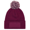 Burgundy-Off White - Back - Beechfield Unisex Adults Snowstar Printers Beanie