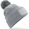 Heather Grey-Black - Front - Beechfield Unisex Adults Snowstar Printers Beanie