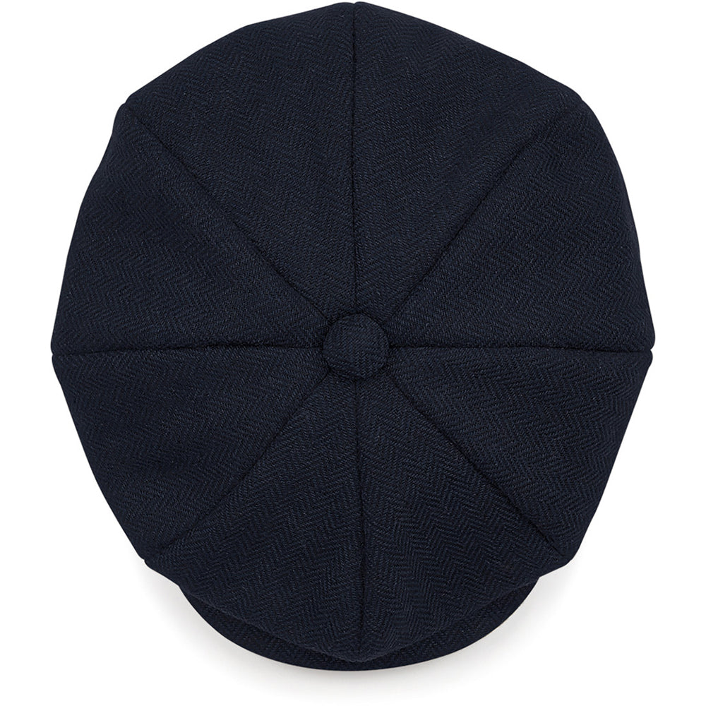 Navy Herringbone - Back - Beechfield Unisex Adults Heritage Baker Boy Cap