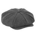 Charcoal Herringbone - Front - Beechfield Unisex Adults Heritage Baker Boy Cap